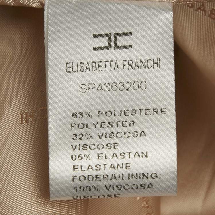 مملوكة مسبقًا Elisabetta Franchi Beige Ruffled Mini Coat Dress M