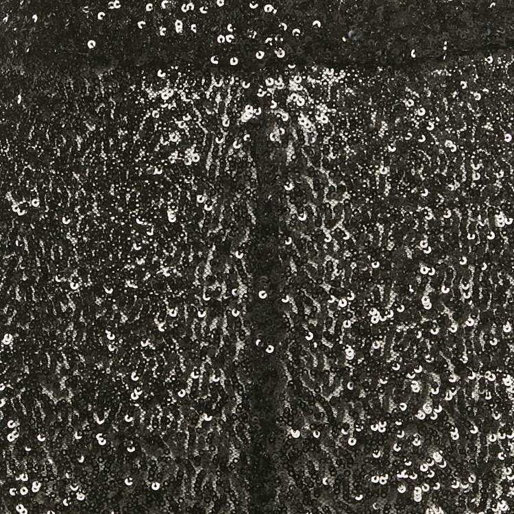 Pre Owned Elisabetta Franchi Black Sequins Plunge Neck Body Fitted Jumpsuit S  