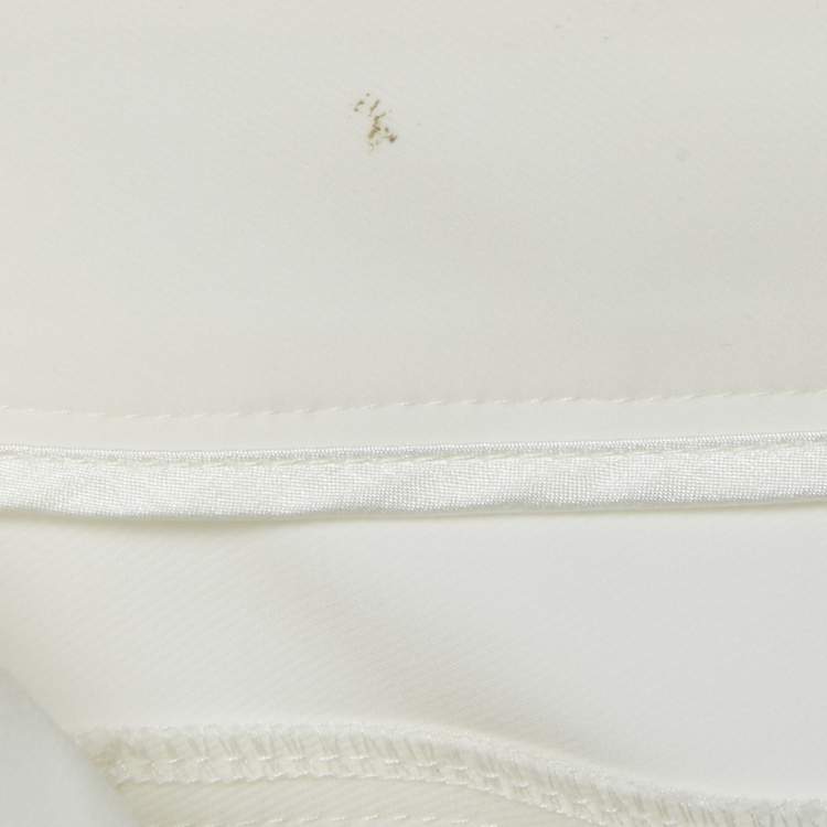 Pre Owned Elisabetta Franchi White Nylon Slim Fit Trousers M