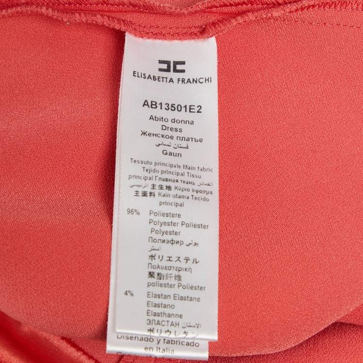 Pre Owned Elisabetta Franchi Coral Crepe Doubled Breasted Mini Dress S
