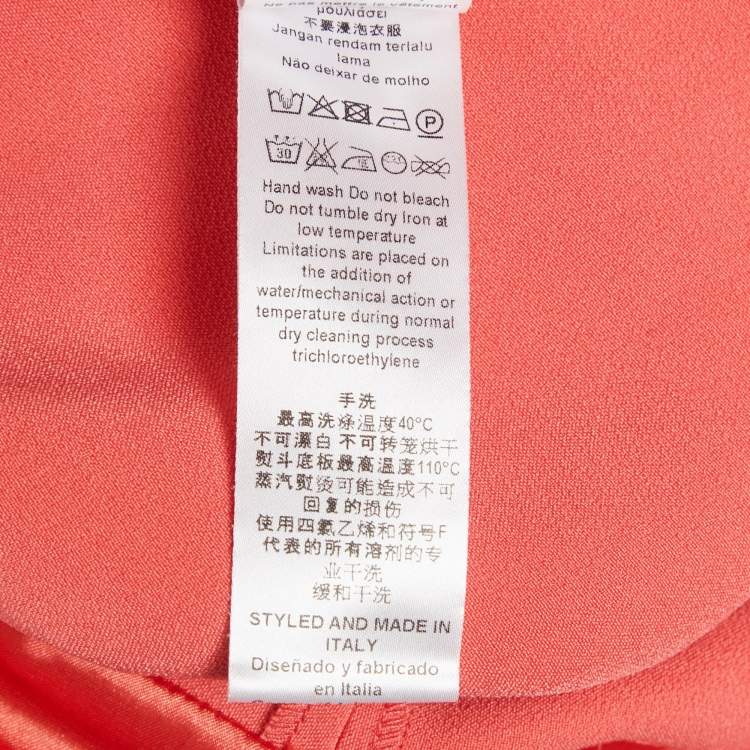 Pre Owned Elisabetta Franchi Coral Crepe Doubled Breasted Mini Dress S