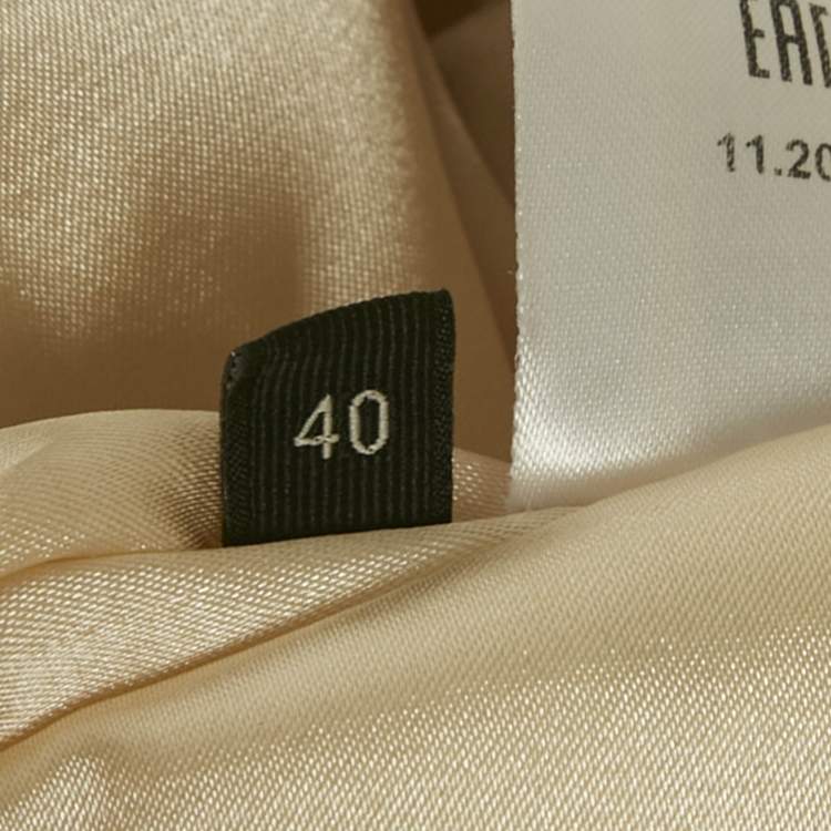 Pre Owned Elisabetta Franchi Cream Floral Print Crepe Ruffled Sleeveless Mini Dress S