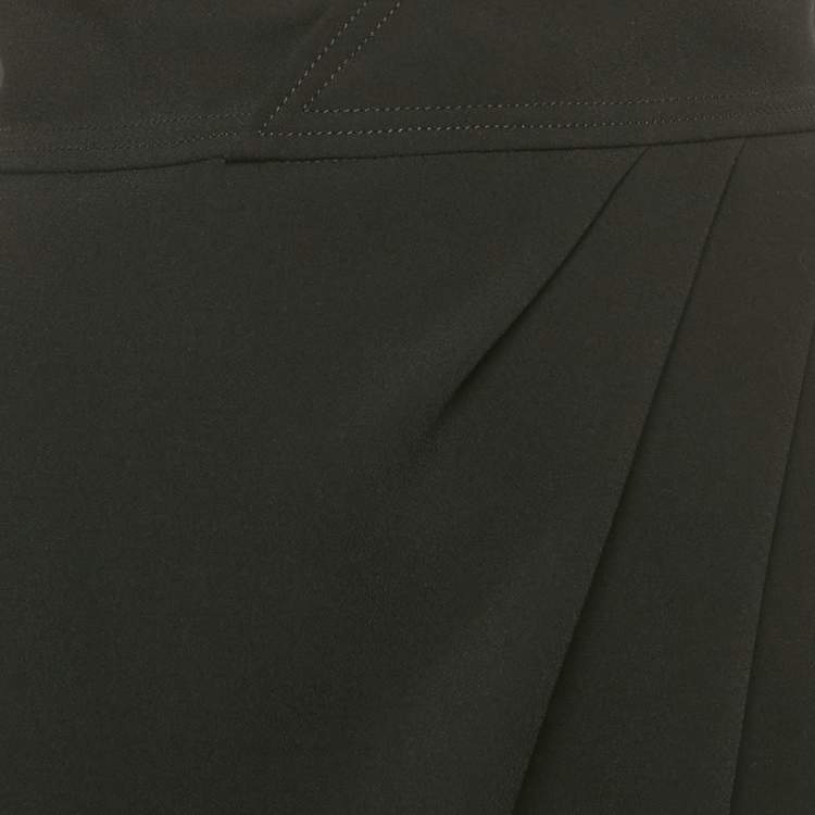Pre Owned Elisabetta Franchi Black Crepe Draped Pencil Skirt M