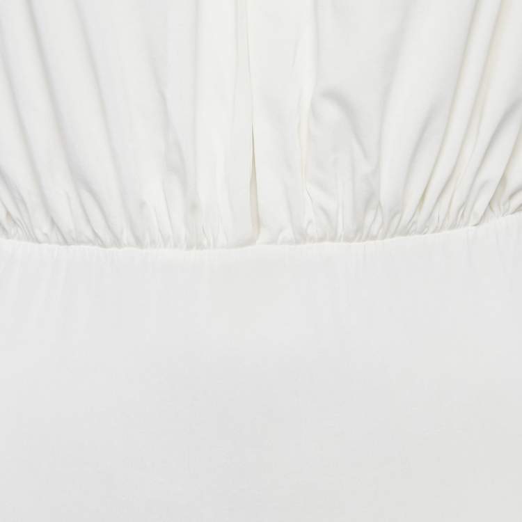 Pre Owned Elisabetta Franchi White Chain Detail Bodysuit M