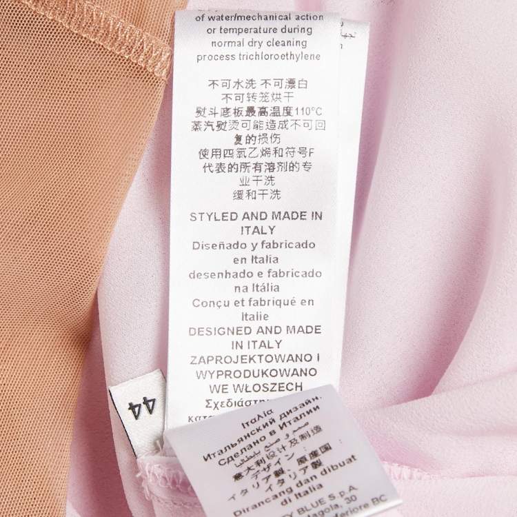Pre Owned Elisabetta Franchi Pink Crepe Sheer Bodysuit M 