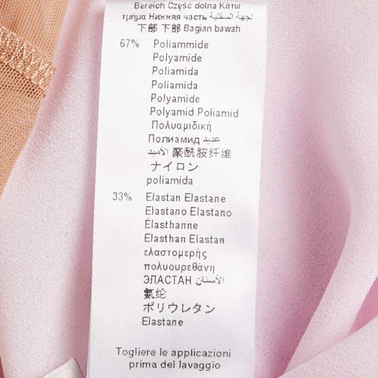 Pre Owned Elisabetta Franchi Pink Crepe Sheer Bodysuit M 