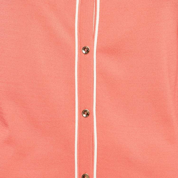 Pre Owned Elisabetta Franchi Pink Knit Cardigan L