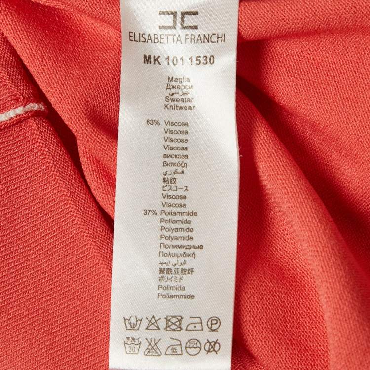 Pre Owned Elisabetta Franchi Pink Knit Cardigan L