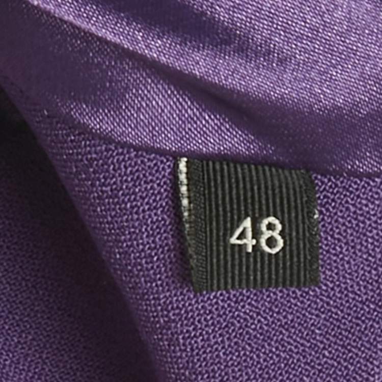 Pre Owned Elisabetta Franchi Purple Crepe Belted Jacket L