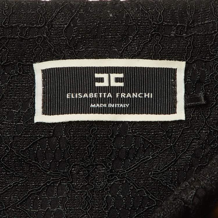 Pre Owned Elisabetta Franchi Black Lace Pencil Skirt S 