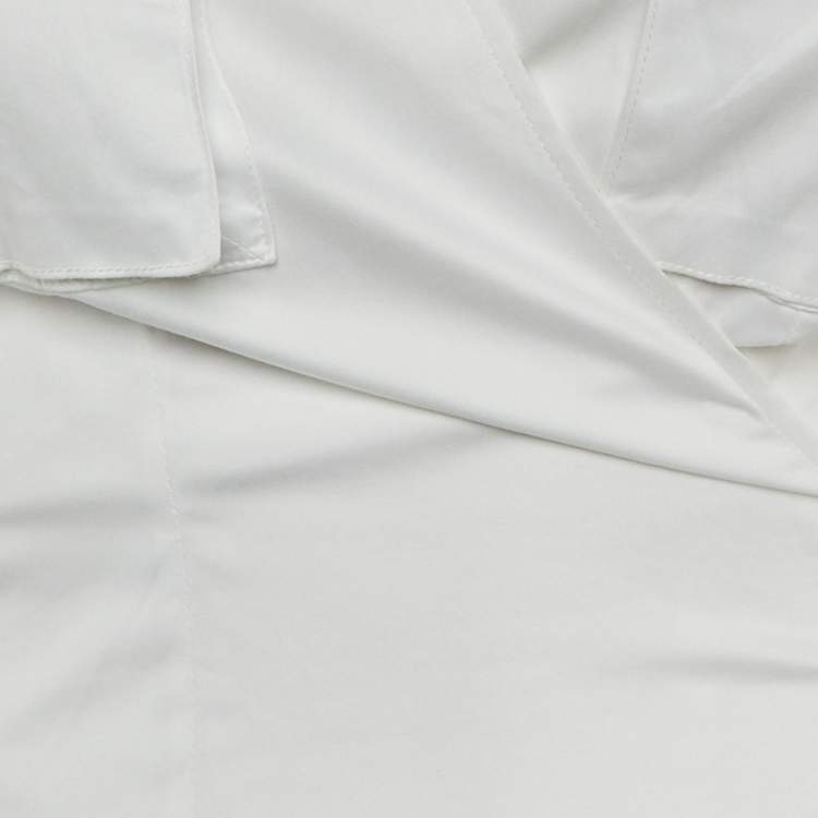 Pre Owned Elisabetta Franchi White Cotton Wrap Around Top S 