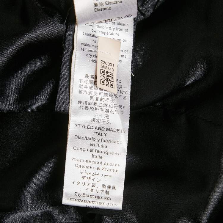 Pre Owned Elisabetta Franchi Black Crepe Peplum Jacket S