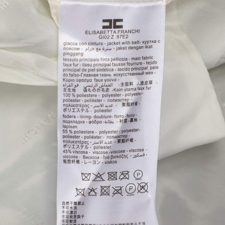 Pre Owned Elisabetta Franchi Mint Faux Fur Blazer S