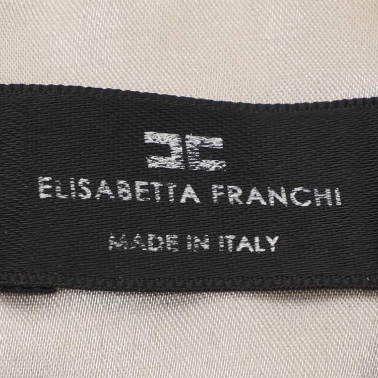 Pre Owned Elisabetta Franchi Black/Cream Crepe Jumpsuit S