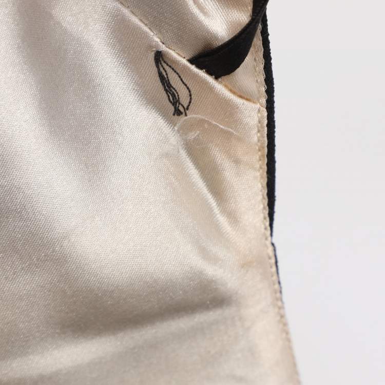 Pre Owned Elisabetta Franchi Black/Cream Crepe Jumpsuit S