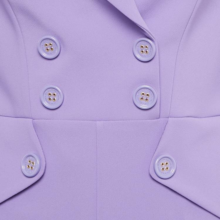 Pre Owned Elisabetta Franchi Purple Double Layer Crepe Jumpsuit L