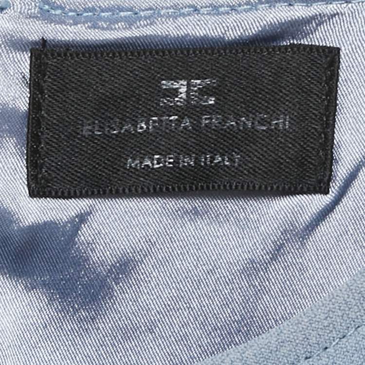 Pre Owned Elisabetta Franchi Powder Blue Crepe Mini Dress M
