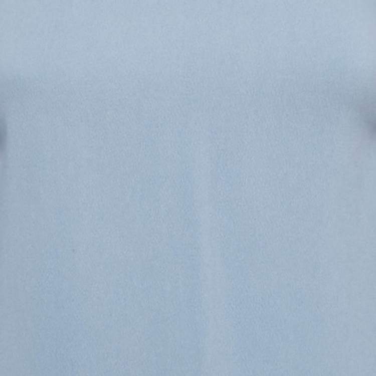 Pre Owned Elisabetta Franchi Powder Blue Crepe Mini Dress M