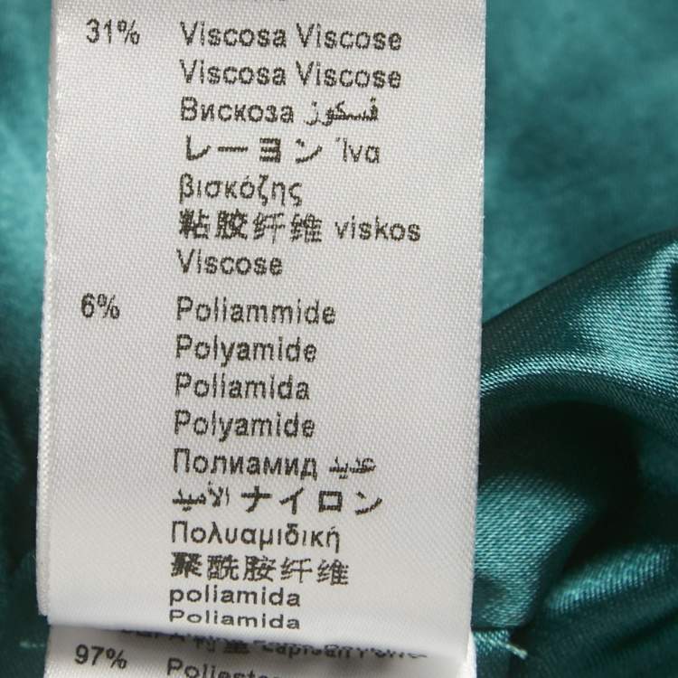 مملوكة مسبقًا Elisabetta Franchi Green Shimmering Crepe Belted Double Breasted Jacket M