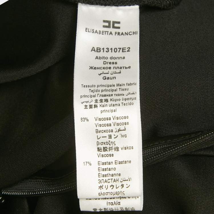 Pre Owned Elisabetta Franchi Black Jersey Open back Midi Dress M