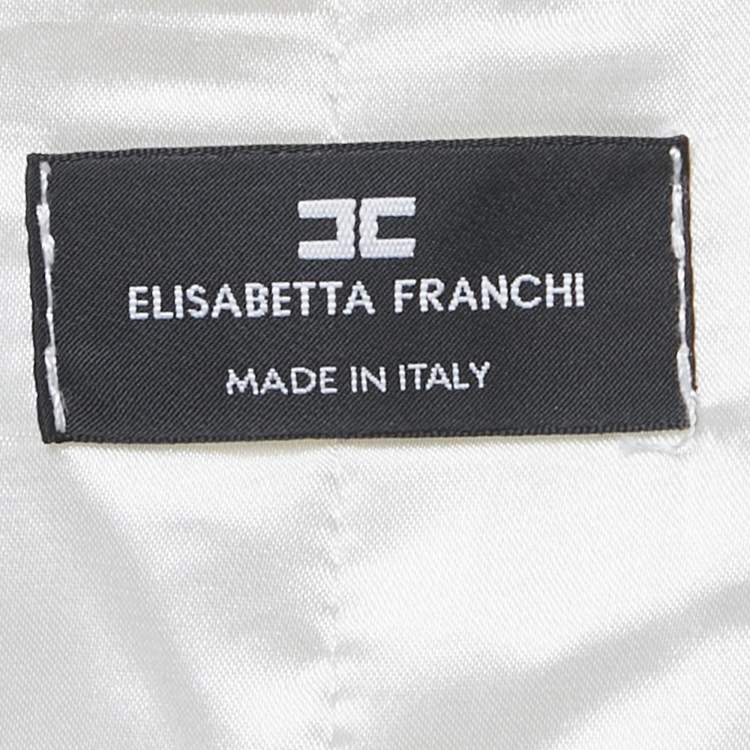 Pre Owned Elisabetta Franchi White Double Breasted Mini Dress S