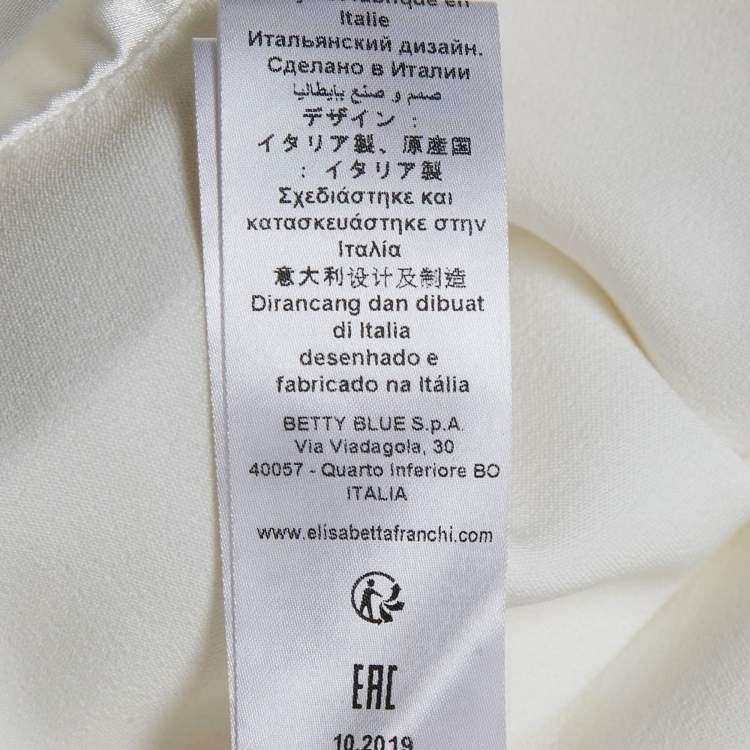 Pre Owned Elisabetta Franchi White Double Breasted Mini Dress S