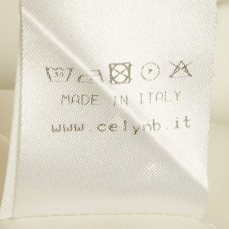 Pre Owned Elisabetta Franchi White Jersey Cinched Waist Tunic M