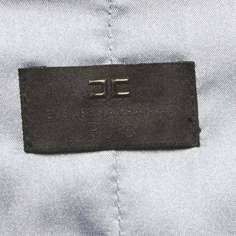 Pre Owned Elisabetta Franchi Blue Crepe Double Breasted Coat XL