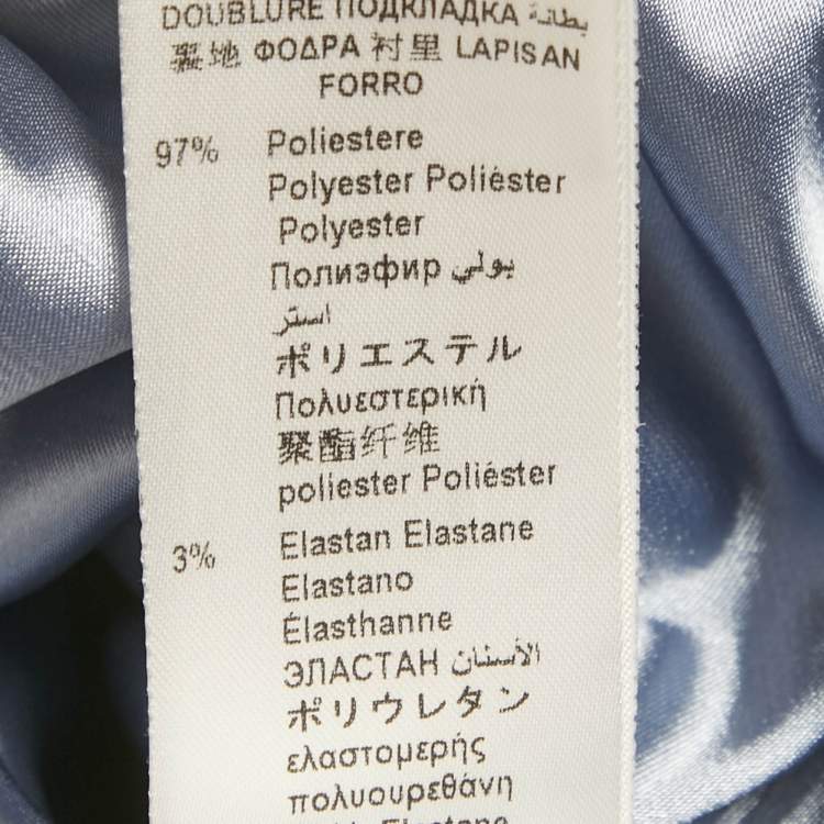 Pre Owned Elisabetta Franchi Blue Crepe Double Breasted Coat XL