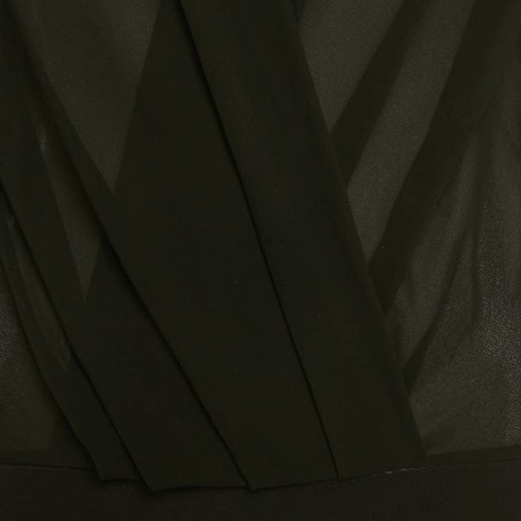 مملوكة مسبقًا Elisabetta Franchi Black Crepe Long Sleeve Bodysuit M