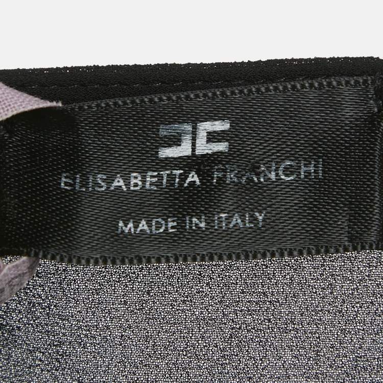 مملوكة مسبقًا Elisabetta Franchi Black Crepe Long Sleeve Bodysuit M