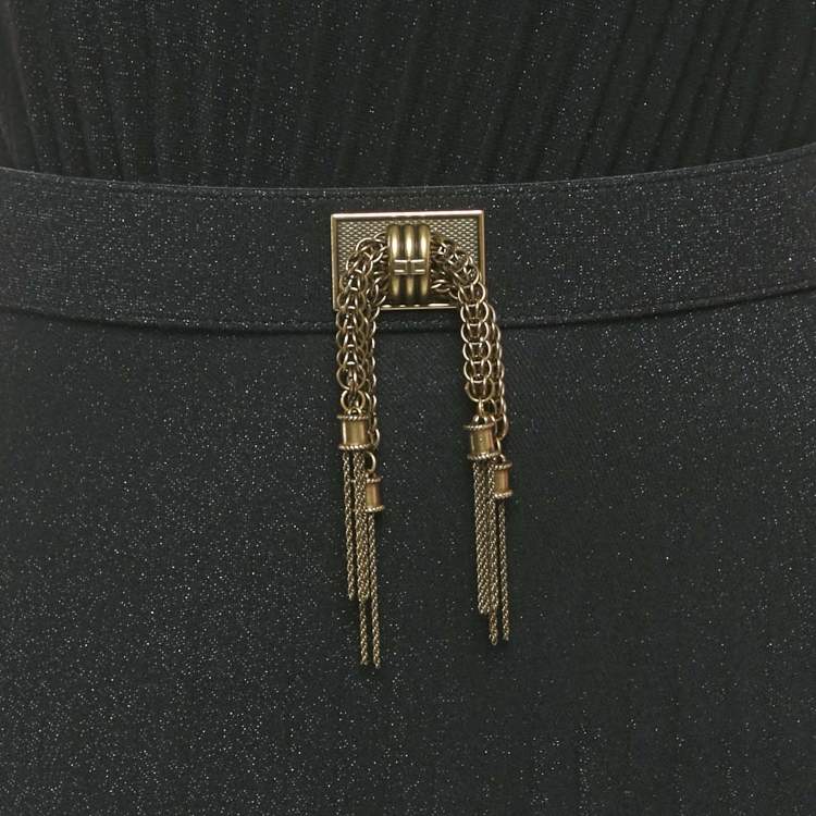 Pre Owned Elisabetta Franchi Black Jersey One Shoulder Maxi Dress S