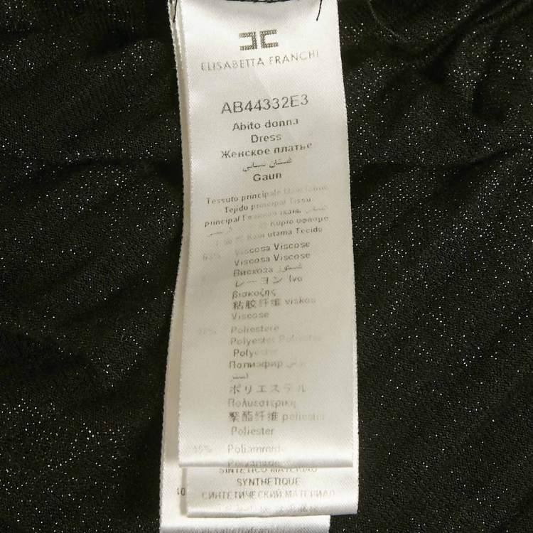 Pre Owned Elisabetta Franchi Black Jersey One Shoulder Maxi Dress S