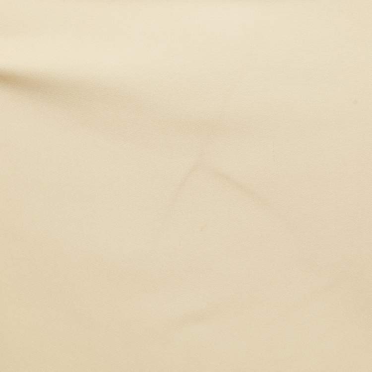 Pre Owned Elisabetta Franchi Beige Stretch Crepe Strapless Maxi Dress M