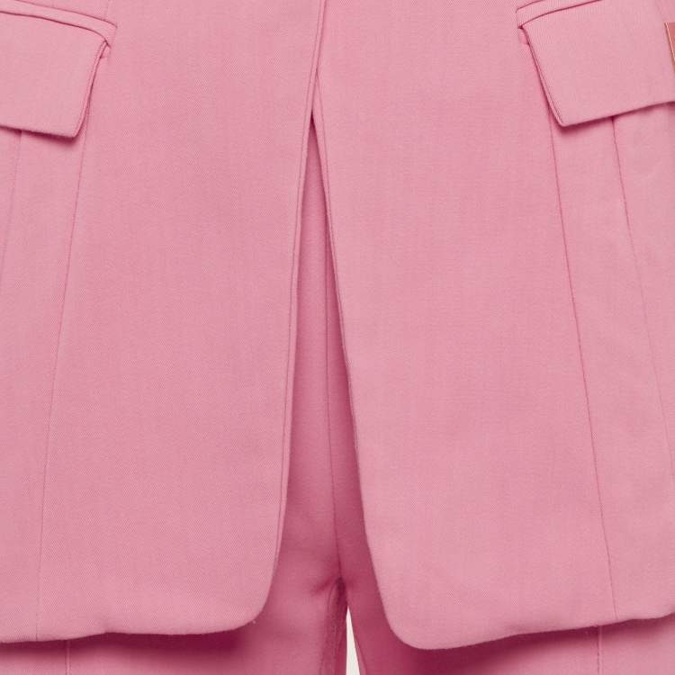 Pre Owned Elisabetta Franchi Pink Crepe Tailored Suit S