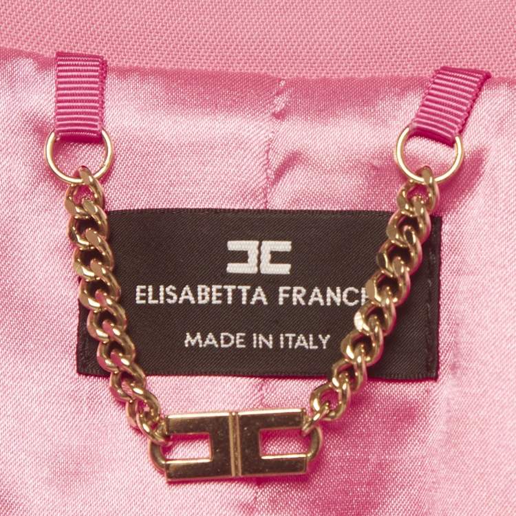 Pre Owned Elisabetta Franchi Pink Crepe Tailored Suit S