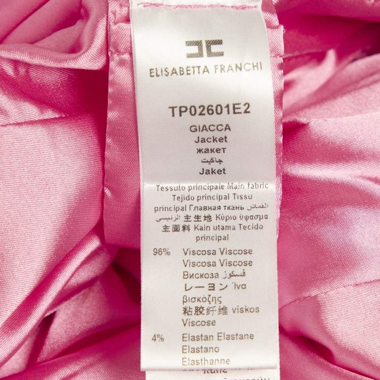 Pre Owned Elisabetta Franchi Pink Crepe Tailored Suit S