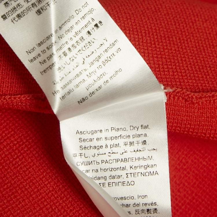 Pre Owned Elisabetta Franchi Orange Knit Flared Midi Skirt M