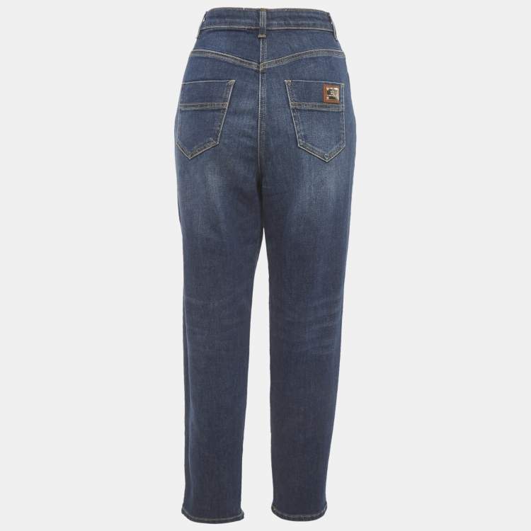 Pre Owned Elisabetta Franchi Blue Faded Denim Skinny Jeans M/Waist 28"