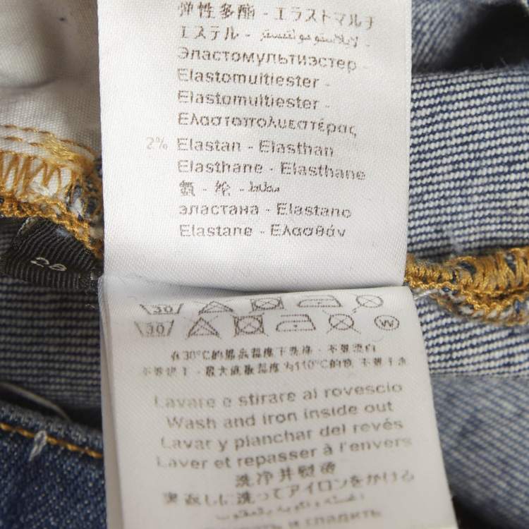 Pre Owned Elisabetta Franchi Blue Faded Denim Skinny Jeans M/Waist 28"