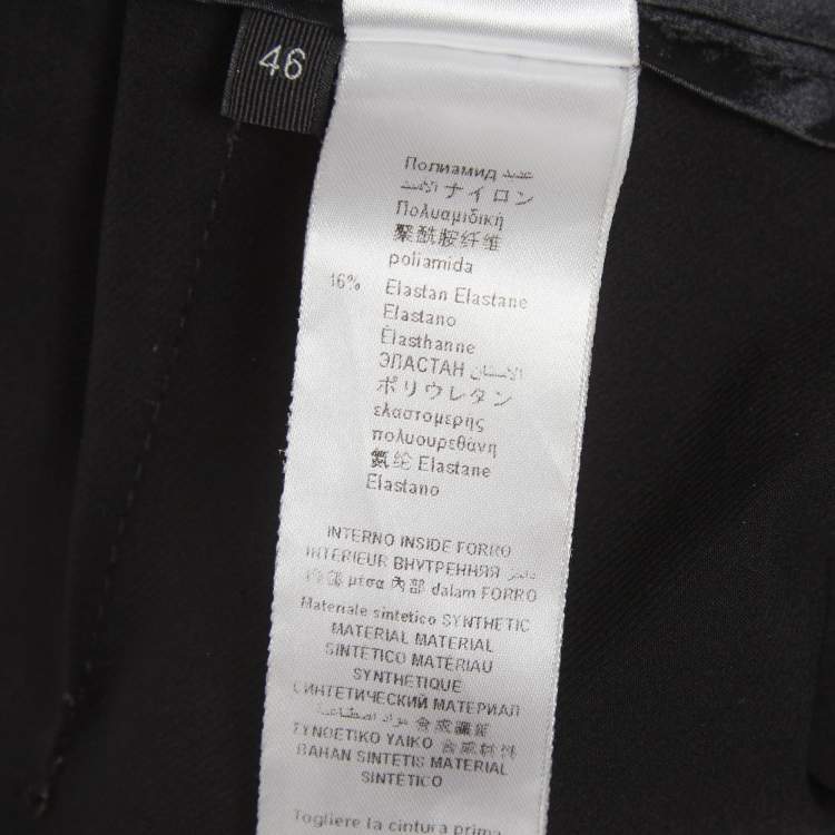 Pre Owned Elisabetta Franchi Black Crepe Trousers L