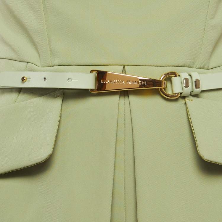 Pre Owned Elisabetta Franchi Green Stretch Crepe Tuta Donna Jumpsuit M