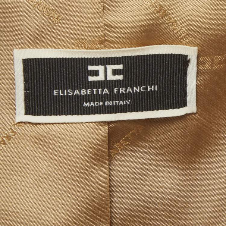 مملوكة مسبقًا Elisabetta Franchi Beige Double Breasted Blazer L