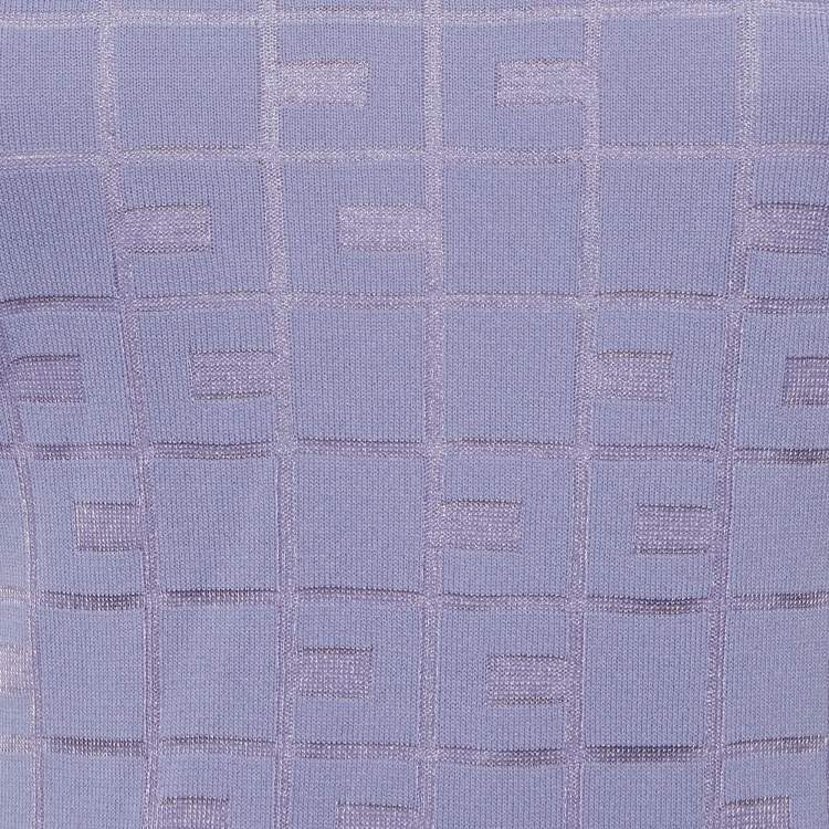 Pre Owned Elisabetta Franchi Lavender Monogram Jacquard Bodycon M