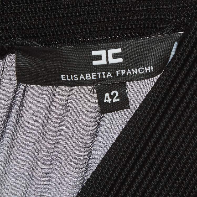 Pre Owned Elisabetta Franchi Black Stretch Knit Bodycon Dress M