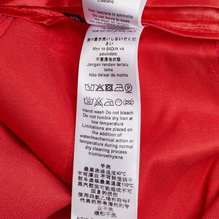 Pre Owned Elisabetta Franchi Coral Pink Crepe Tapered Trousers M