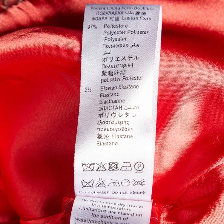 Pre Owned Elisabetta Franchi Coral Pink Crepe Peplum Short Jacket M