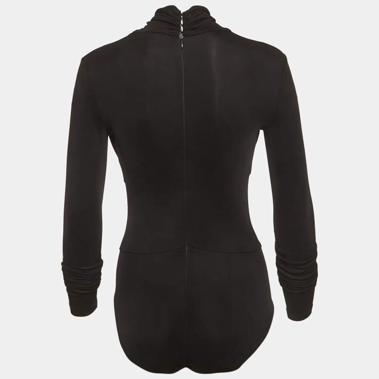 مملوكة مسبقًا Elisabetta Franchi Black Jersey Cut-Out Bodysuit S