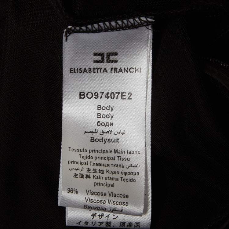 مملوكة مسبقًا Elisabetta Franchi Black Jersey Cut-Out Bodysuit S
