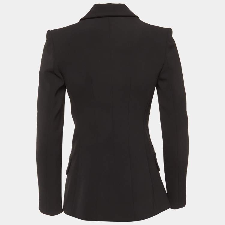 Pre Owned Elisabetta Franchi Black Crepe Blazer S